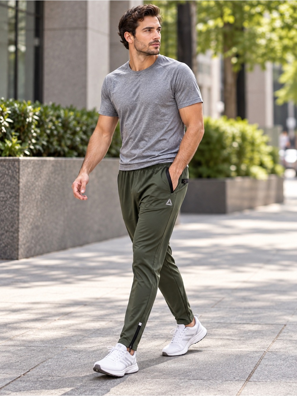 Reebok Benchmark Slim Training Pants Men’s Medium Rosin Heather Olive NWT